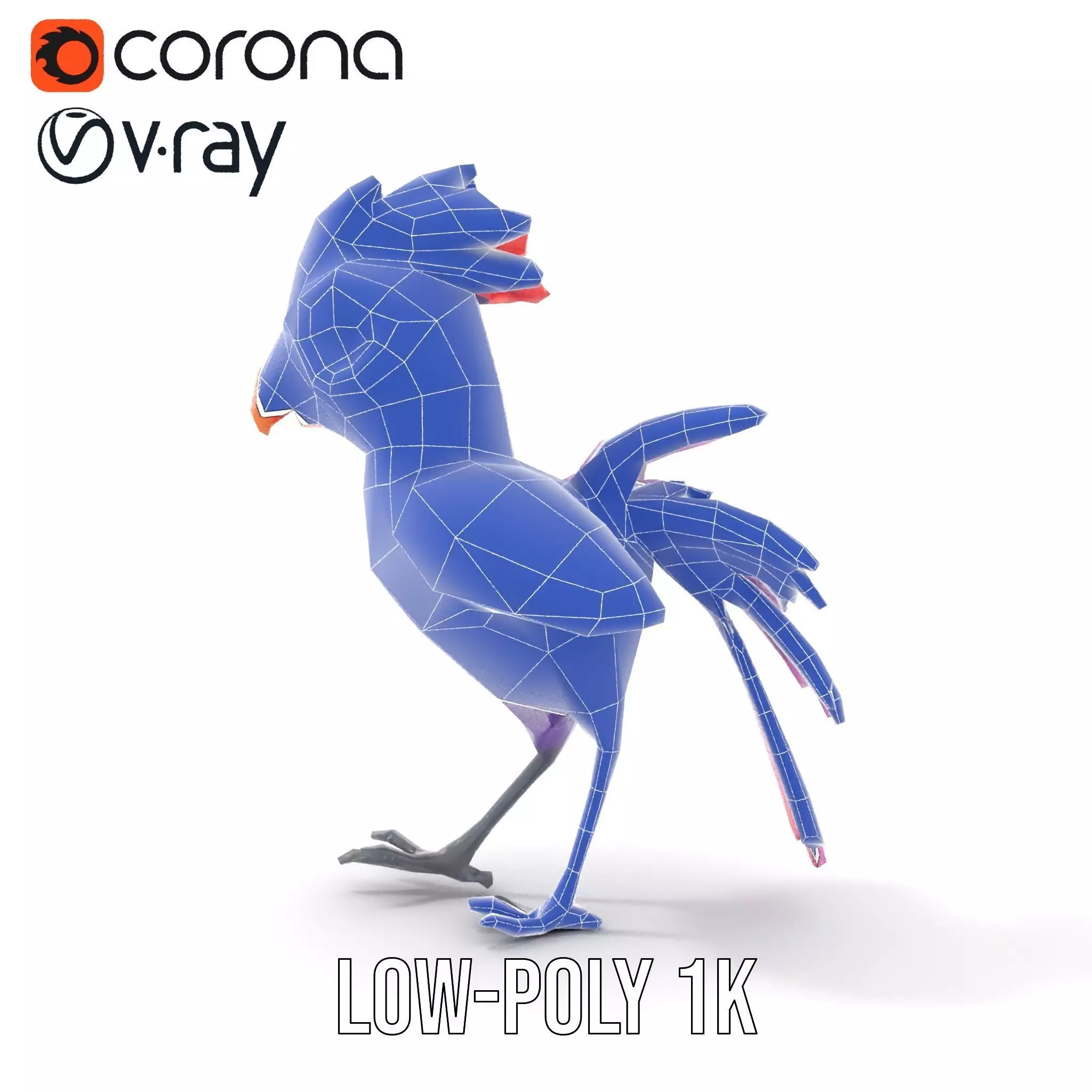 Vibrant Purple Bird model pack Low-poly 3D model_29