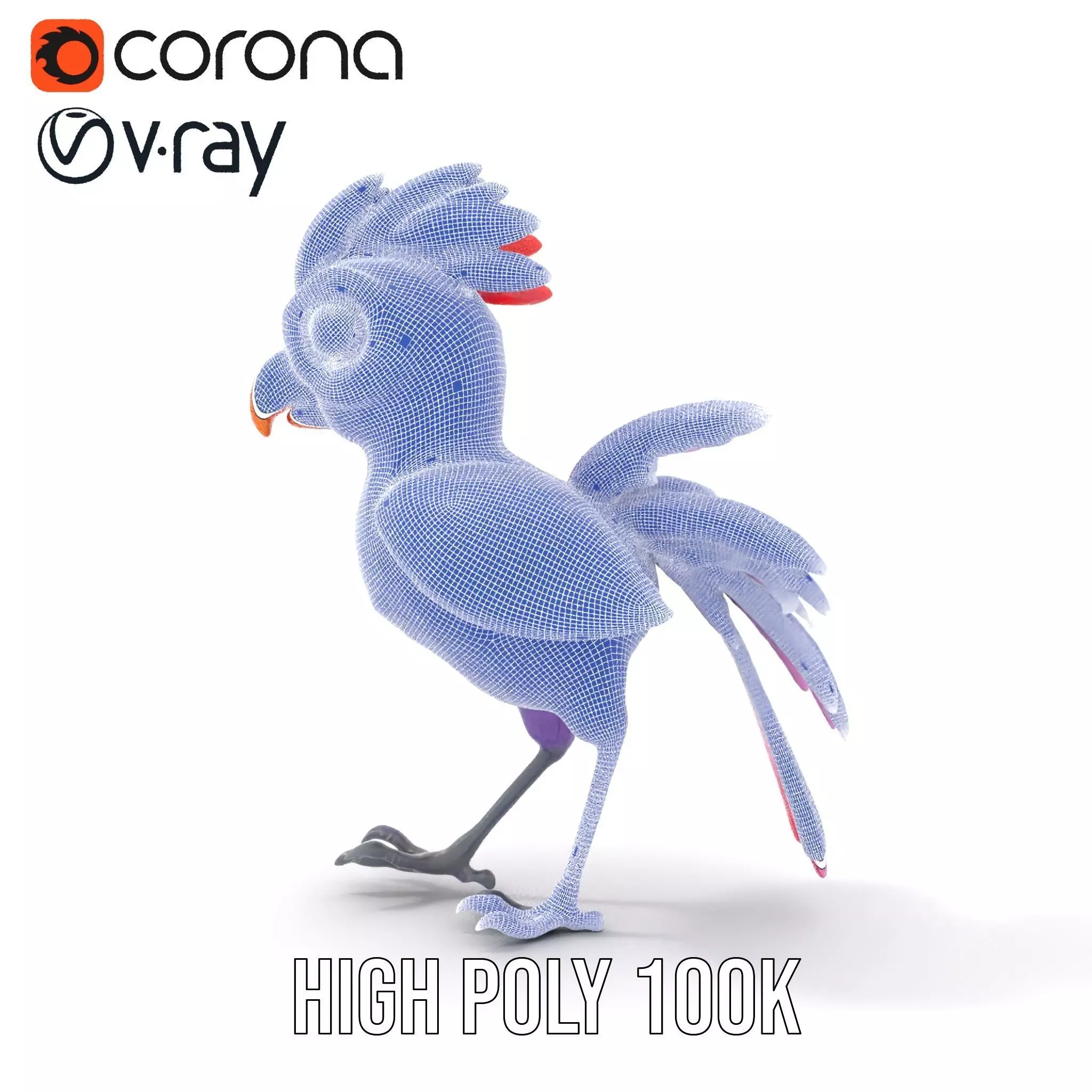 Vibrant Purple Bird model pack Low-poly 3D model_35