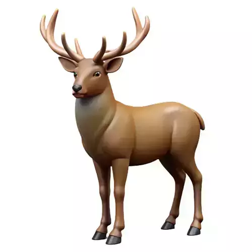 Stylized 3D Deer Model Low Poly Game Ready Animal
