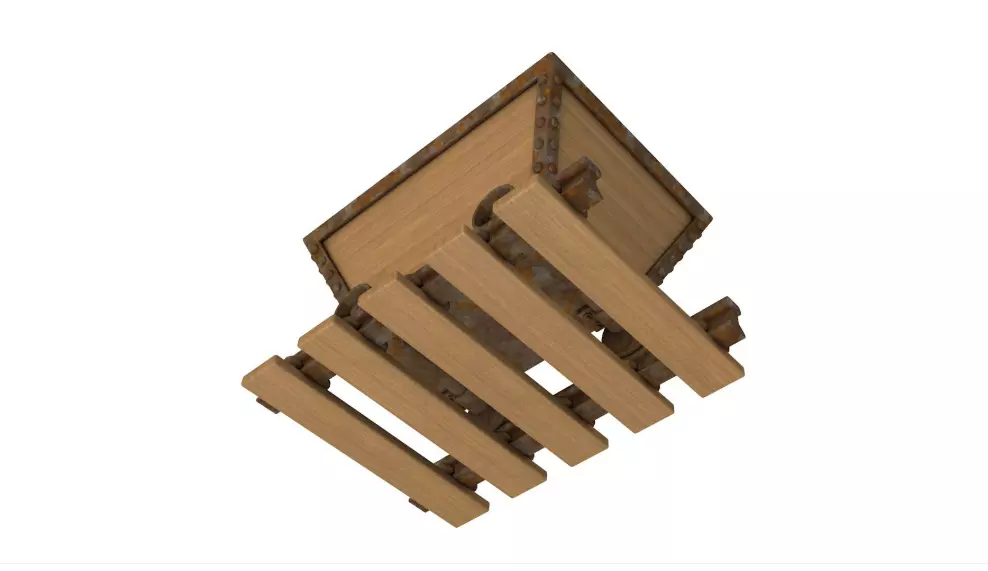 Cartoon Mine Cart 3D model_3