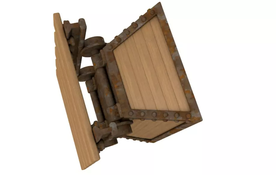 Cartoon Mine Cart 3D model_4
