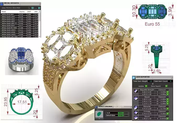 Luxury Wedding Jewelry stl 3dm Ring Model jr00248