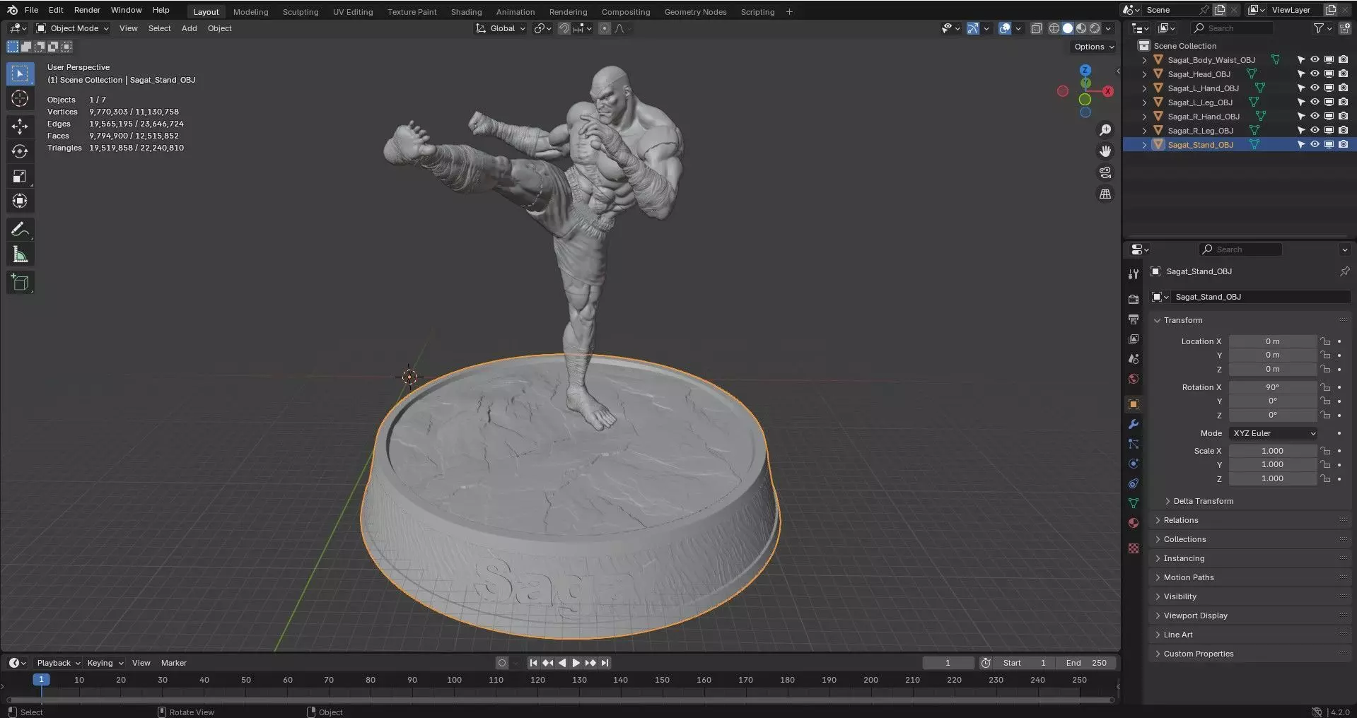 Sagat 3D print model_7