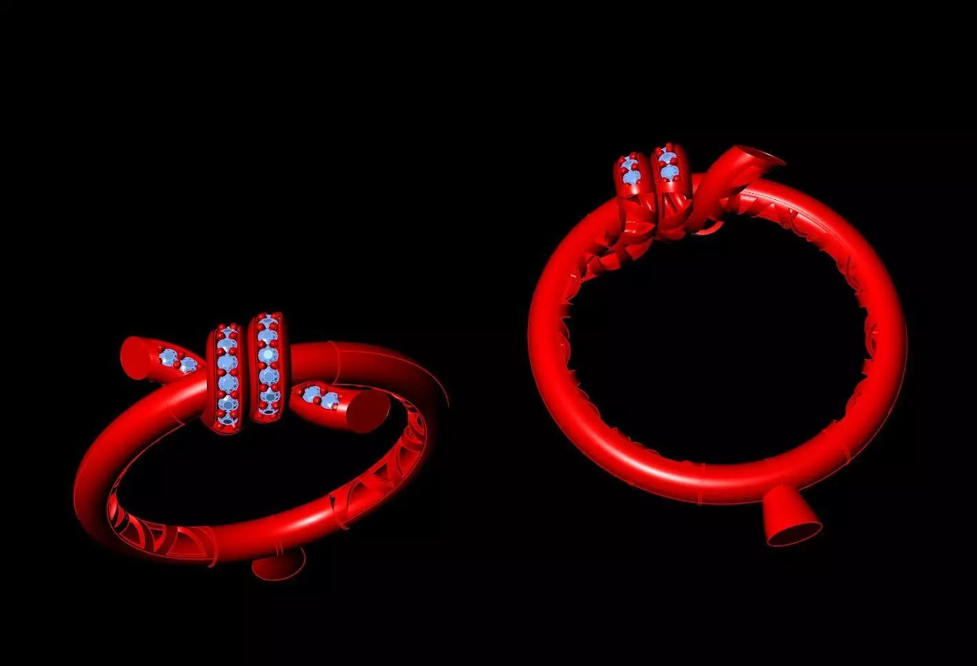 Knot ring 3D print model_7