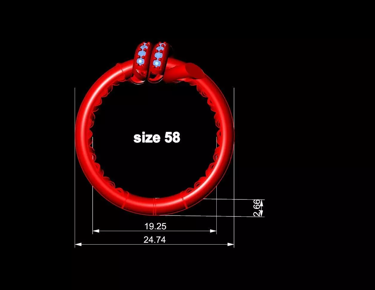 Knot ring 3D print model_4