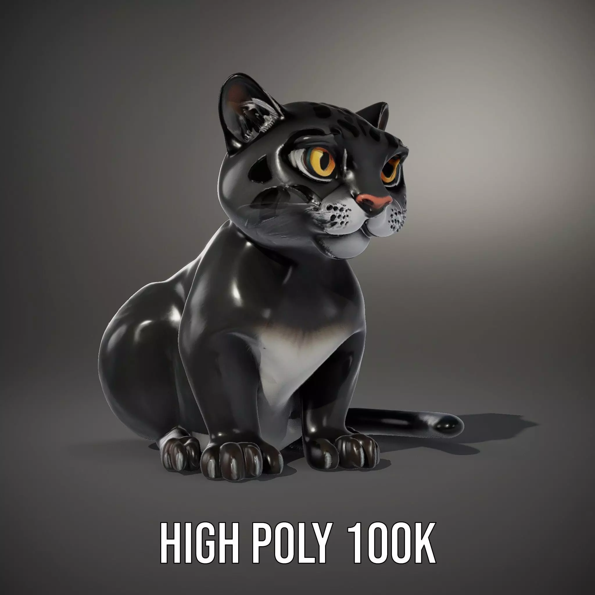 Charming Black Panther model pack Low-poly 3D model_11
