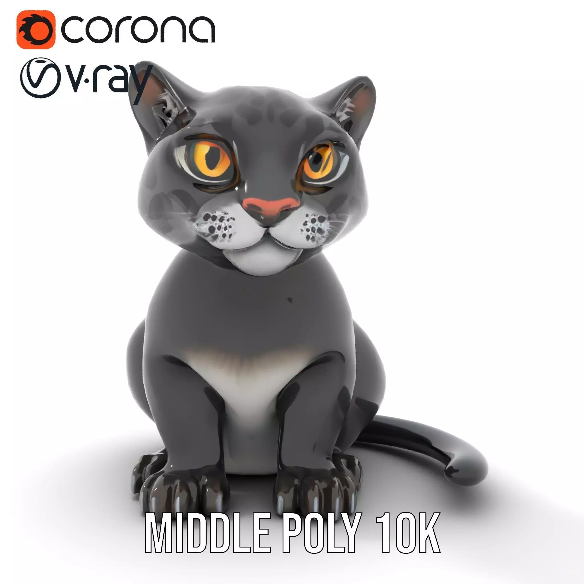 Charming Black Panther model pack Low-poly 3D model_17