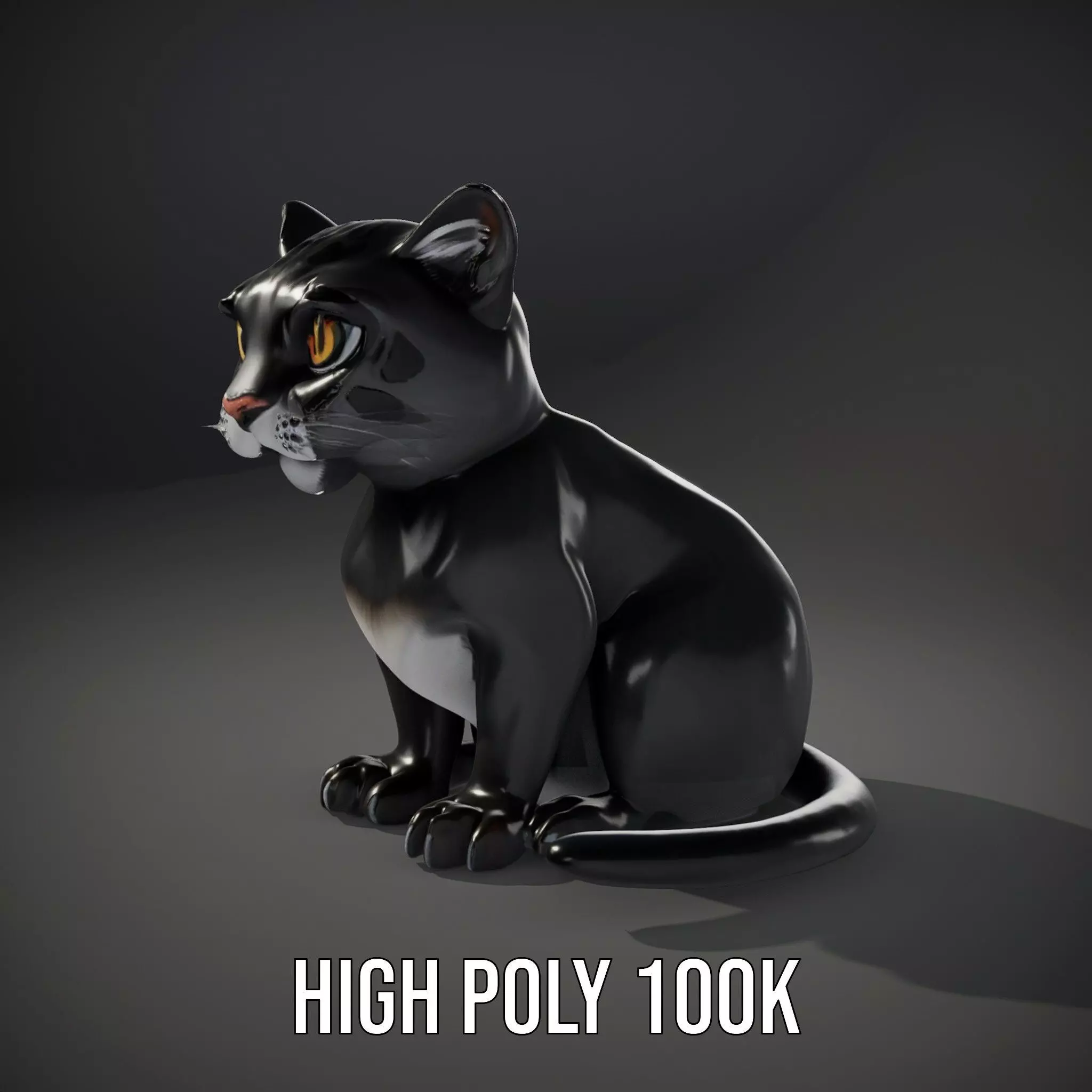 Charming Black Panther model pack Low-poly 3D model_9