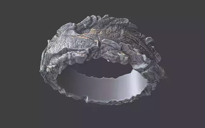 organic rock texture ring v1 3D print model
