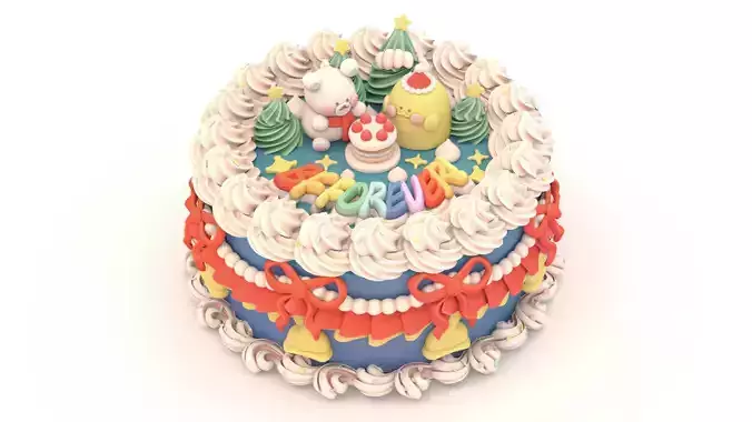 Blue Cake 2 - Stylized Blue Whole Cake 