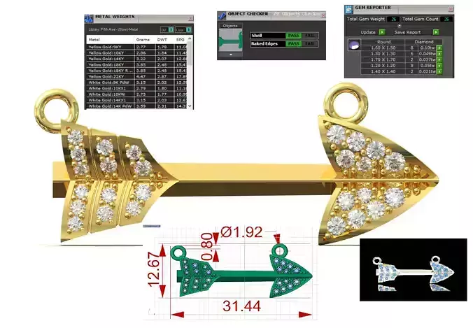 Arrow stl 3dm Pendant Model Cupids Arrow jp0341