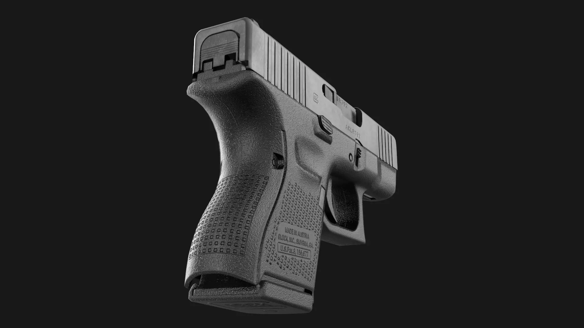 Glock 26 plus 27 Gen 5 Game Ready Low-poly 3D model_8