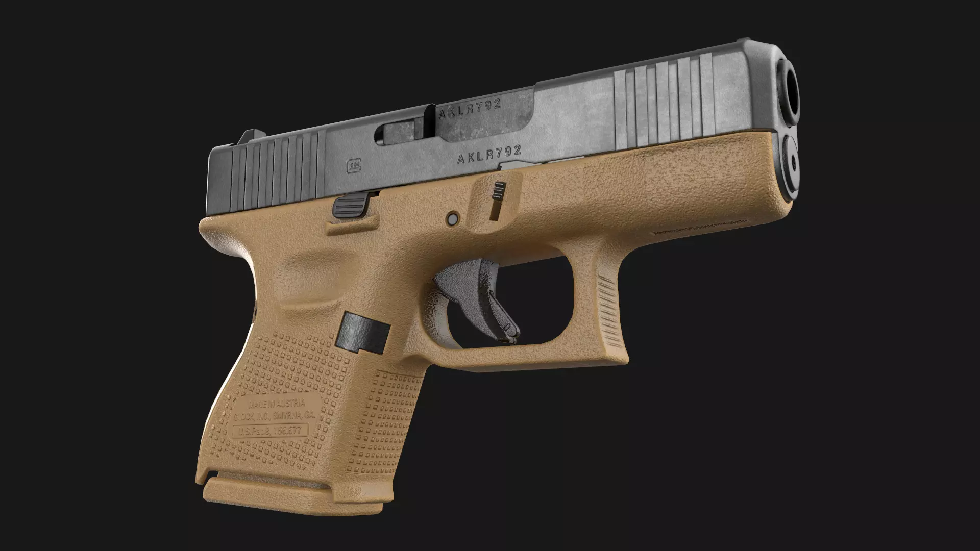 Glock 26 plus 27 Gen 5 Game Ready Low-poly 3D model_15