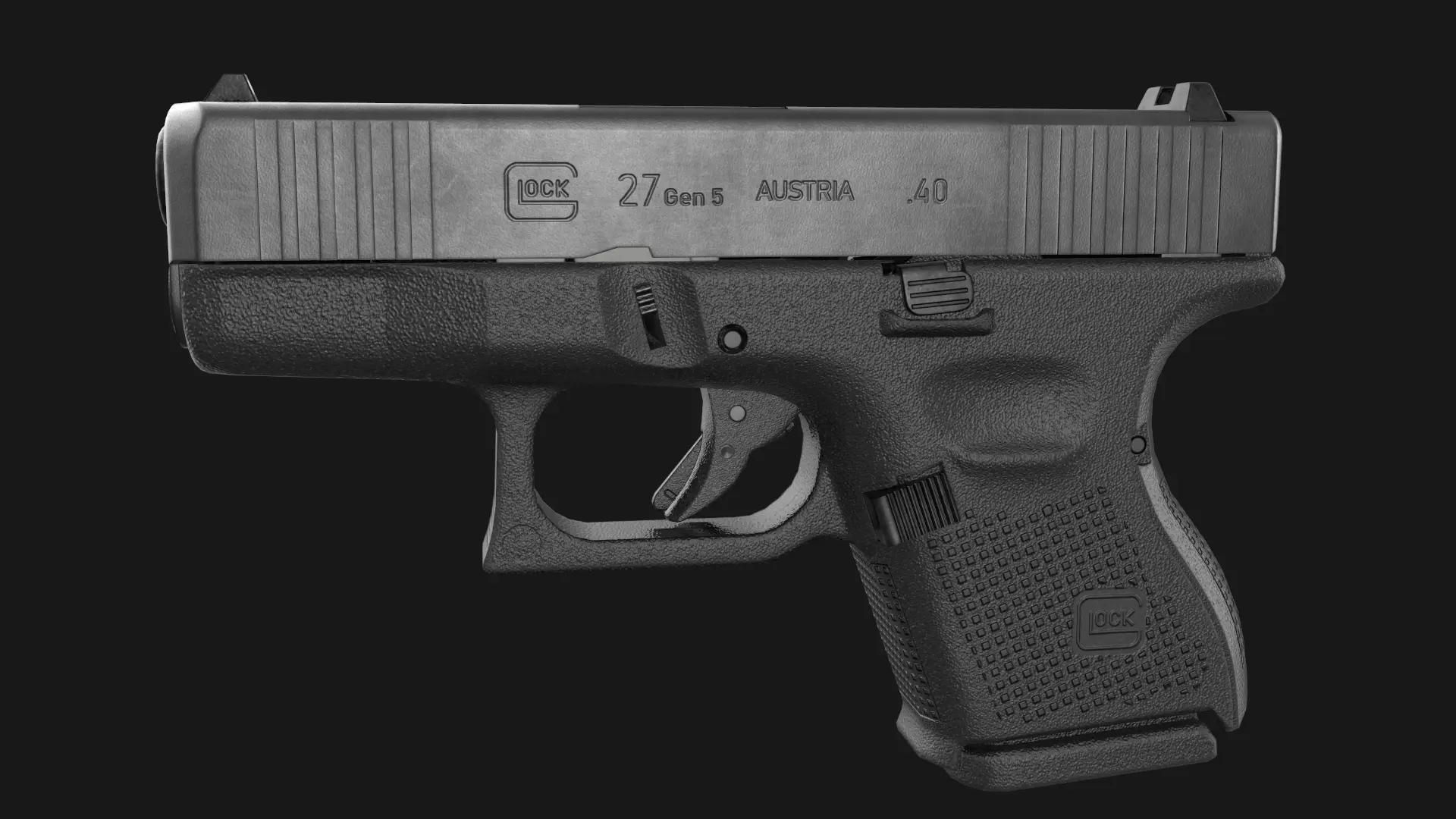 Glock 26 plus 27 Gen 5 Game Ready Low-poly 3D model_12