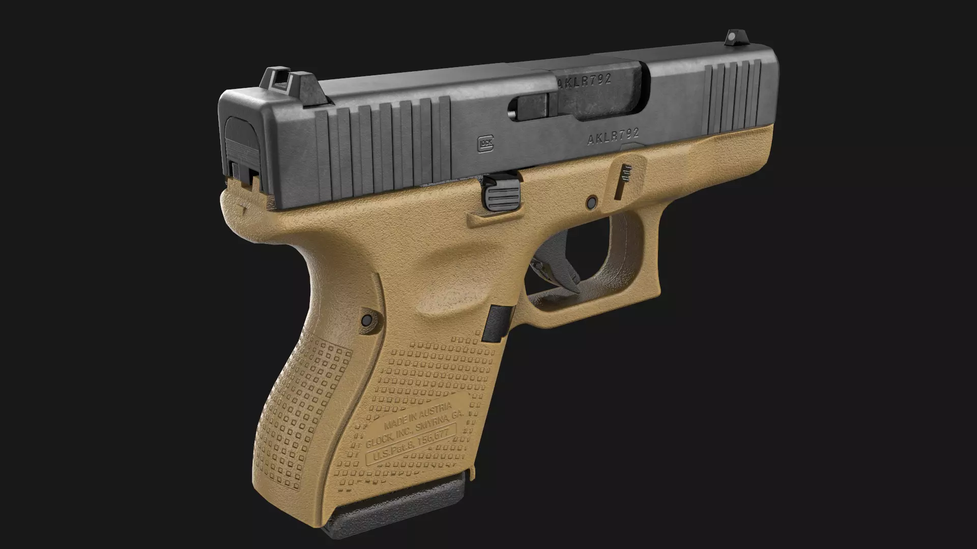 Glock 26 plus 27 Gen 5 Game Ready Low-poly 3D model_16