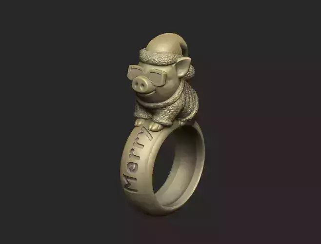 Pig child Christmas noel snow cap Chibi cartoon simple design 3D print model Pig child Christmas noel snow cap Chibi cartoon simple design 3D print model