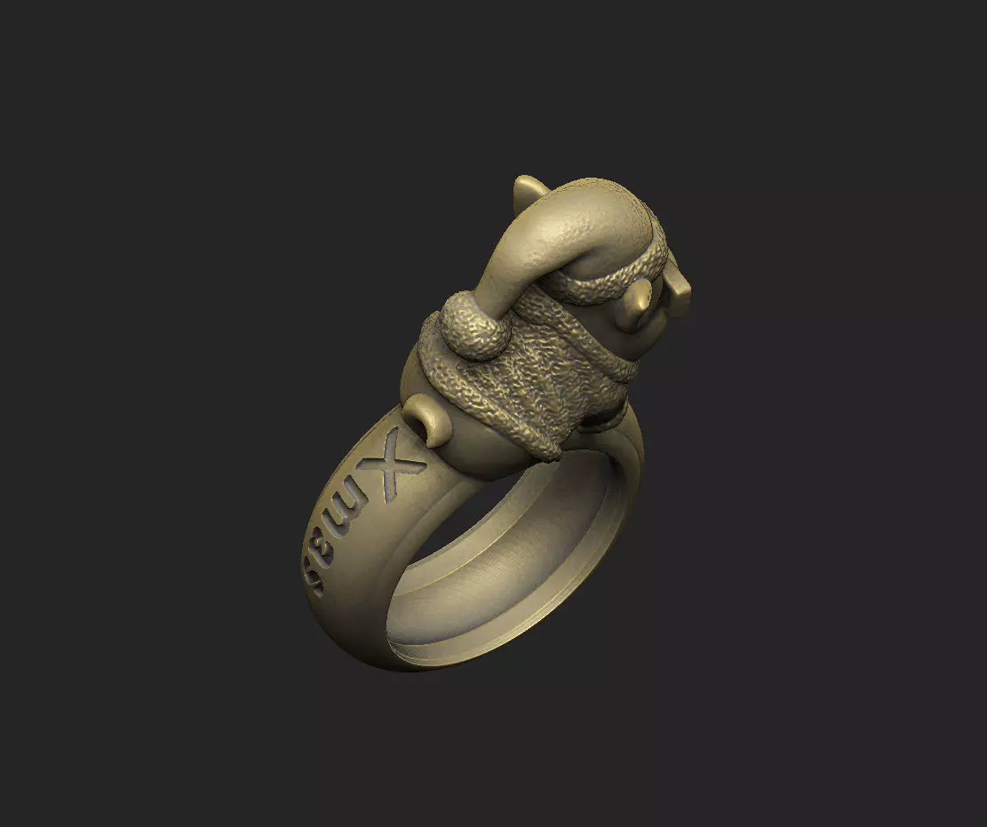 Pig child Christmas noel snow cap Chibi cartoon simple design 3D print model_5