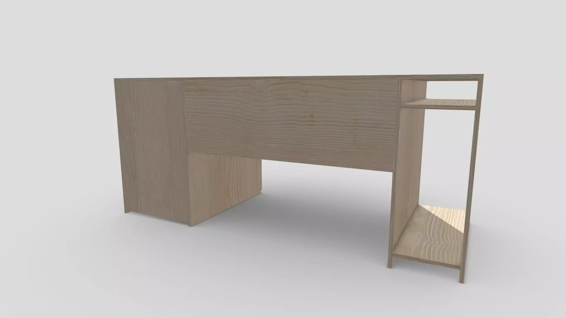 Writing Desk Low-poly 3D model_4