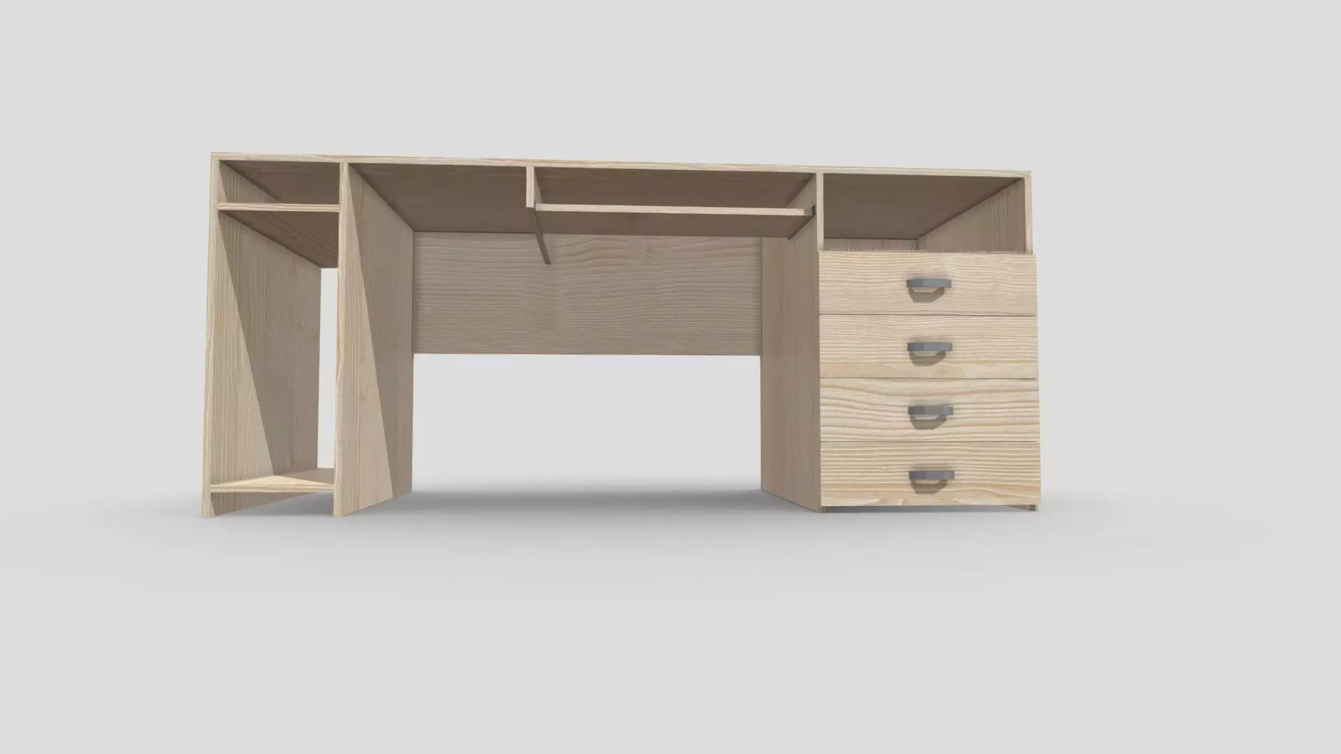 Writing Desk Low-poly 3D model_3
