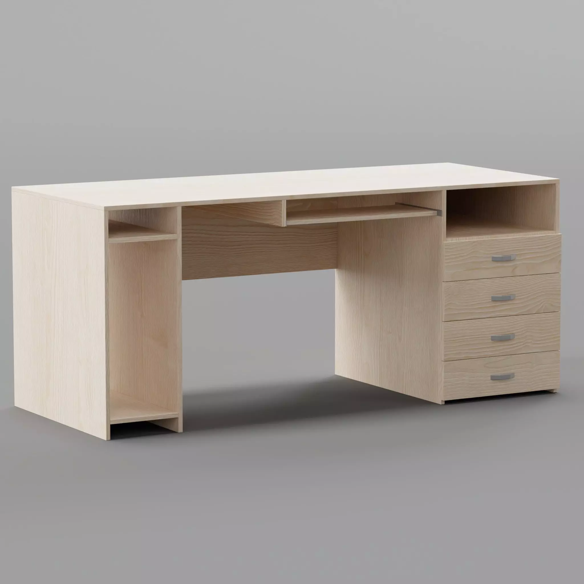 Writing Desk Low-poly 3D model_13