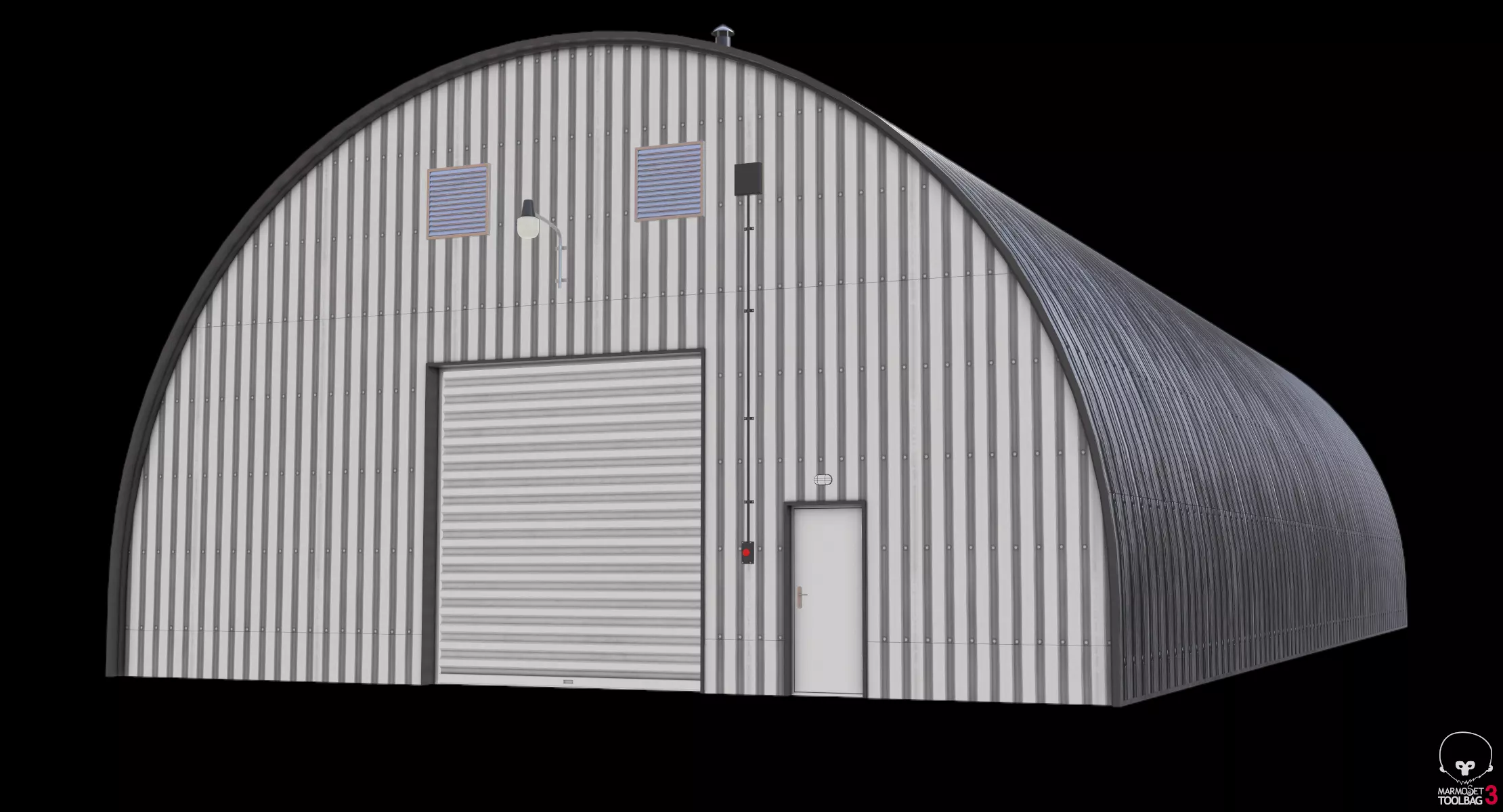Industrial Hangar PBR Low-poly 3D model_11