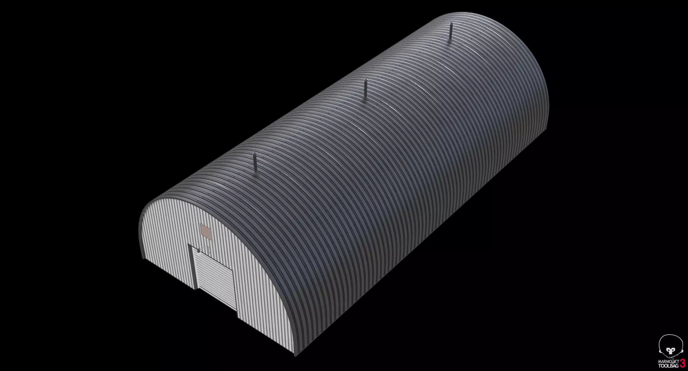 Industrial Hangar PBR Low-poly 3D model_10