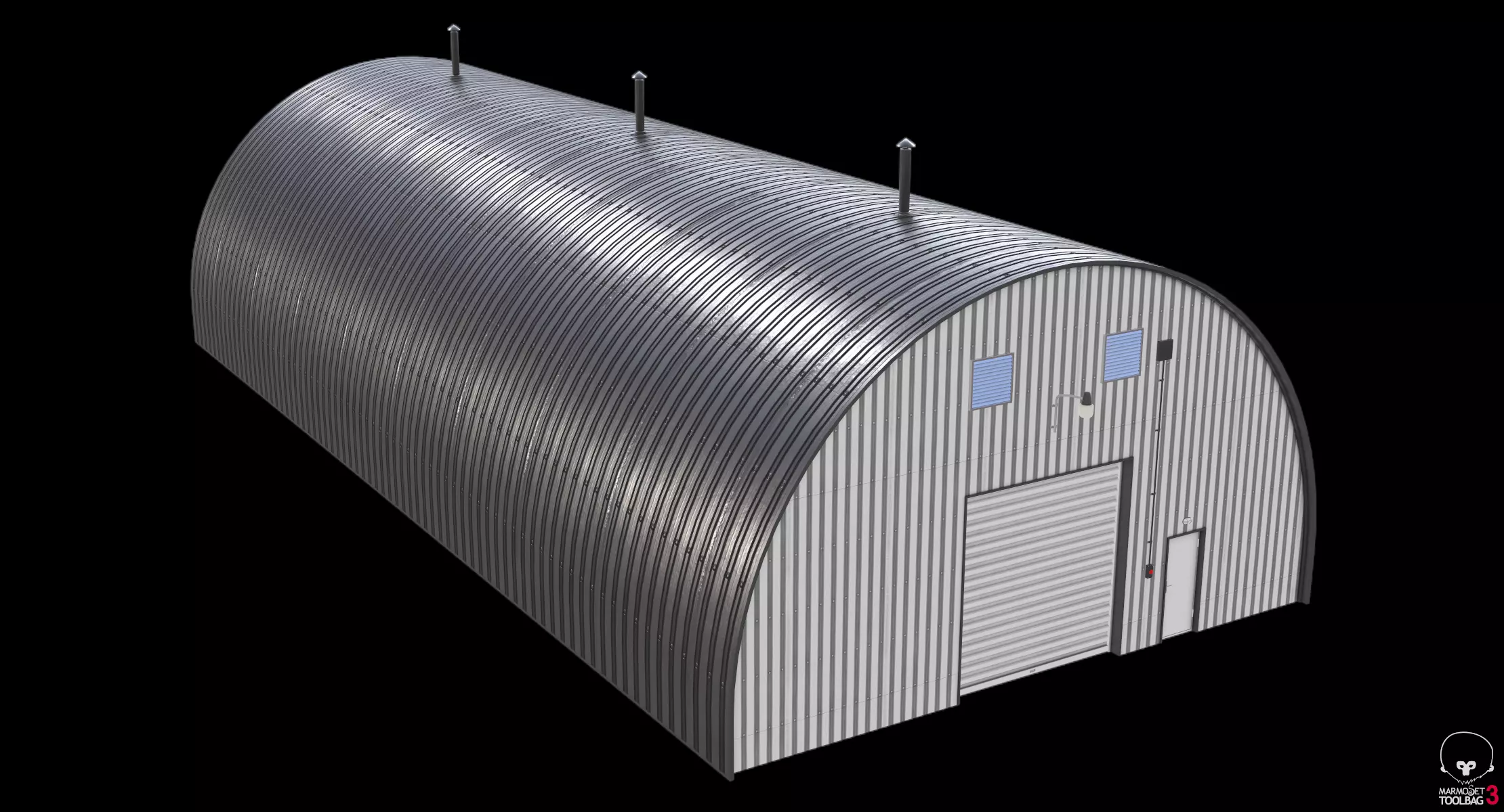 Industrial Hangar PBR Low-poly 3D model_13