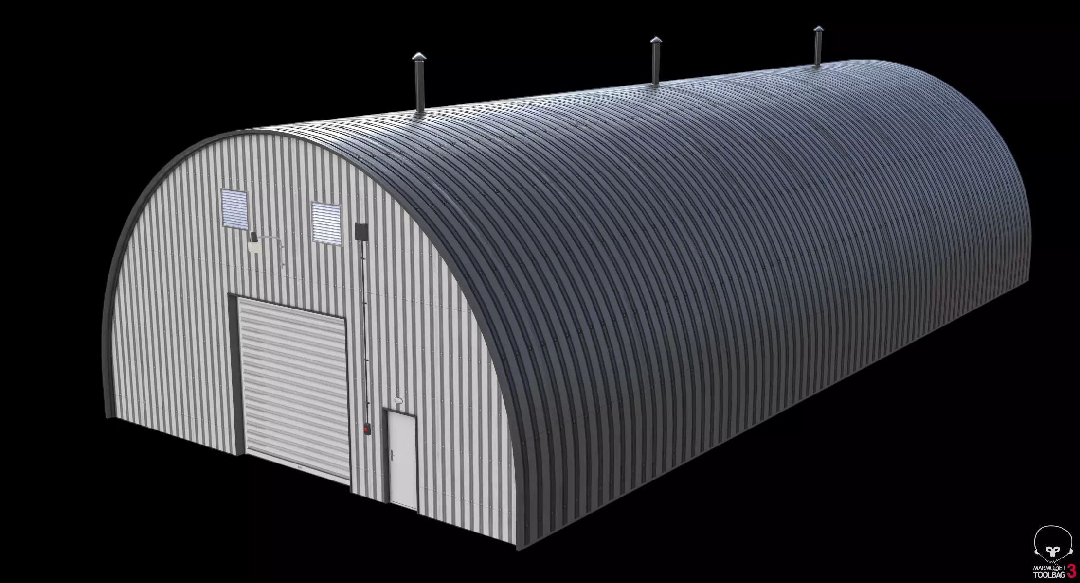 Industrial Hangar PBR Low-poly 3D model_9