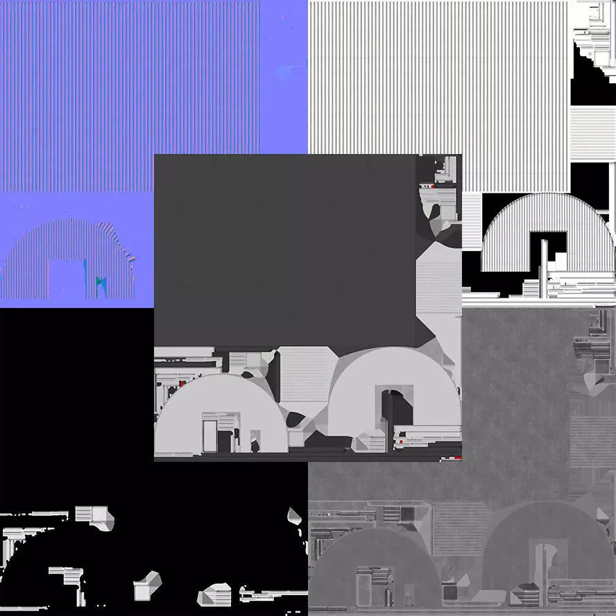 Industrial Hangar PBR Low-poly 3D model_8