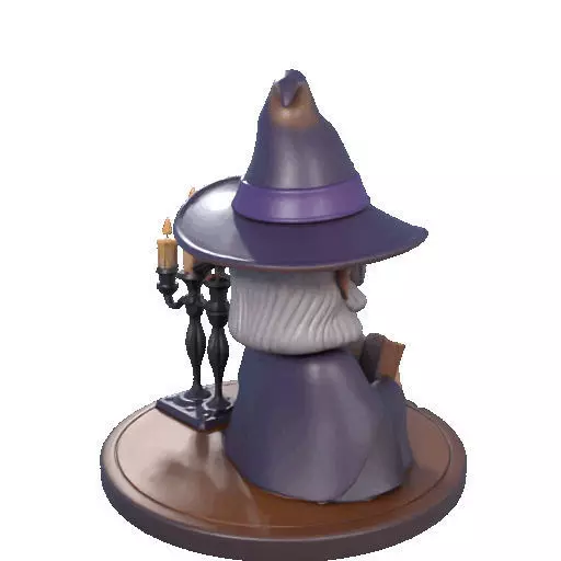 2365Halloween Witch with Spell book Skull Raven 3D print model_17