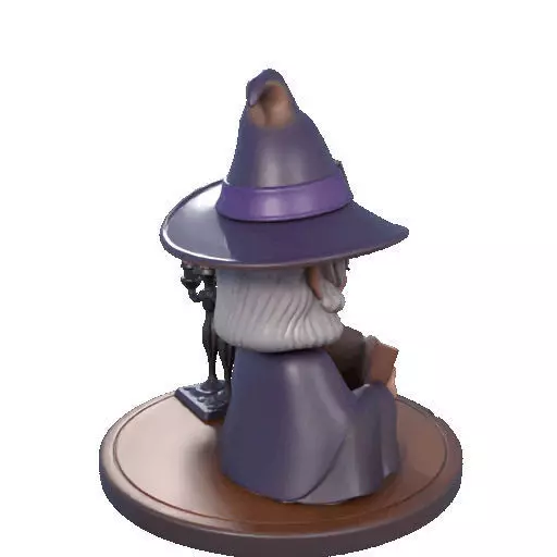 2365Halloween Witch with Spell book Skull Raven 3D print model_16