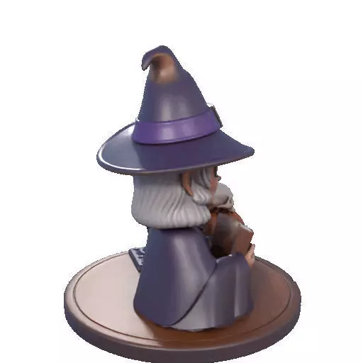 2365Halloween Witch with Spell book Skull Raven 3D print model_15