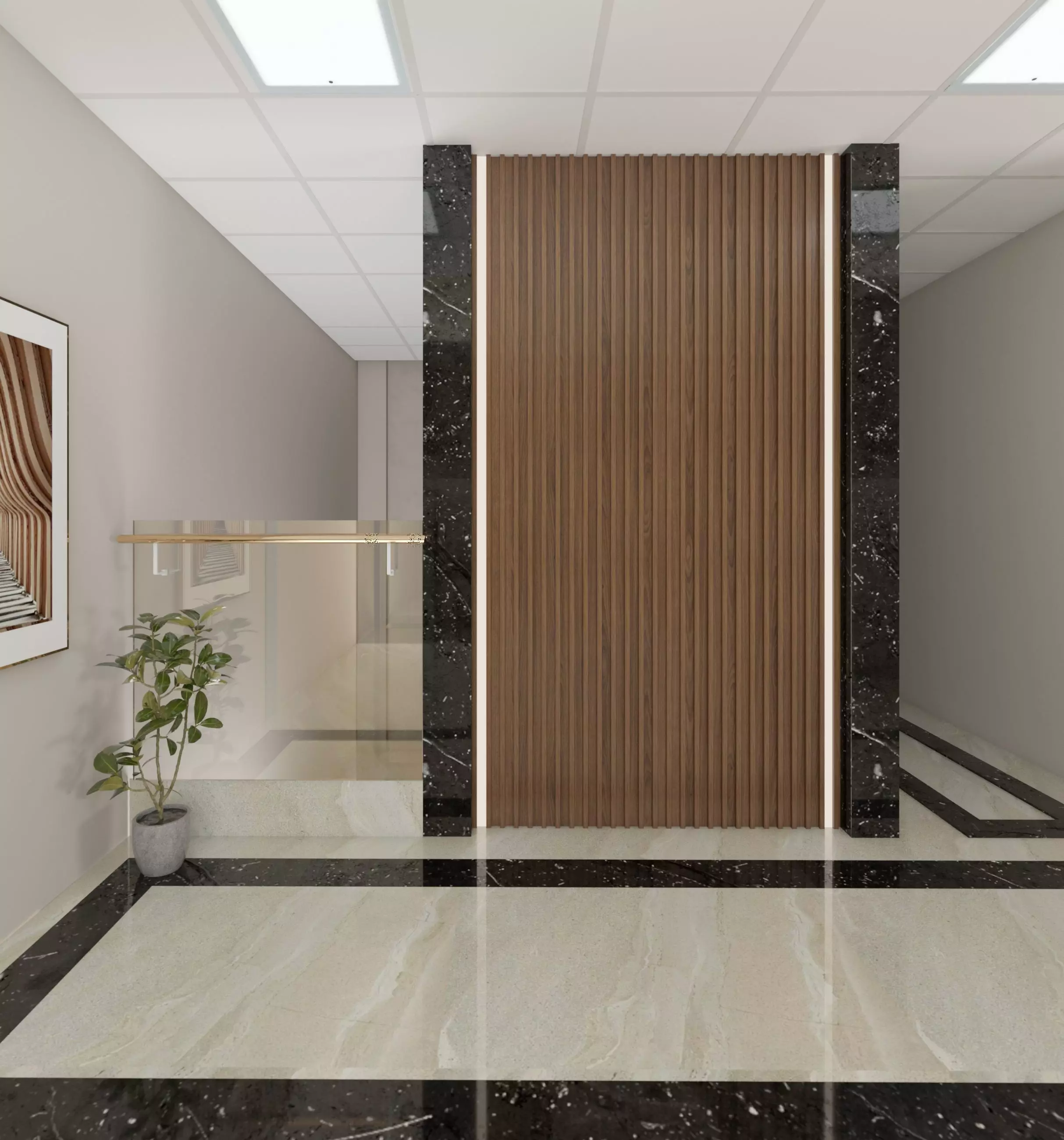 office building reception 3D model_3