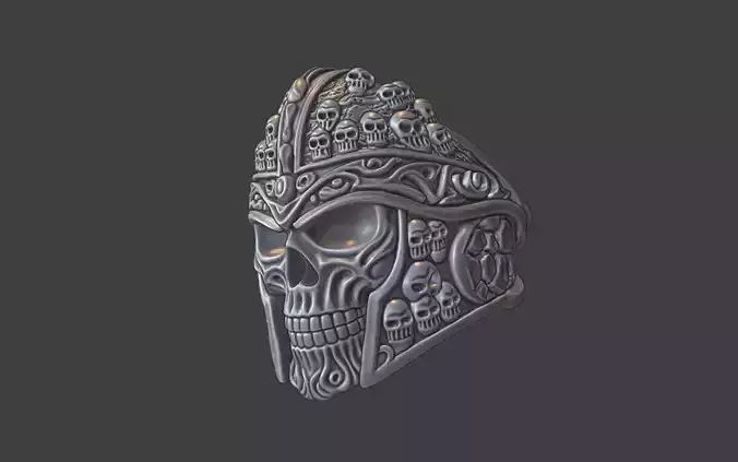 warrior skull helmet ring