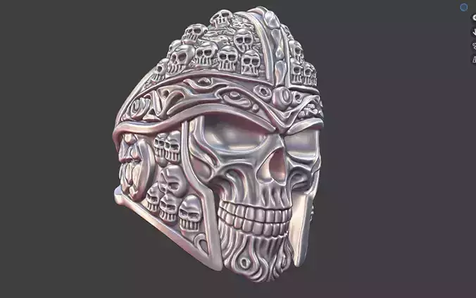 warrior skull helmet ring
