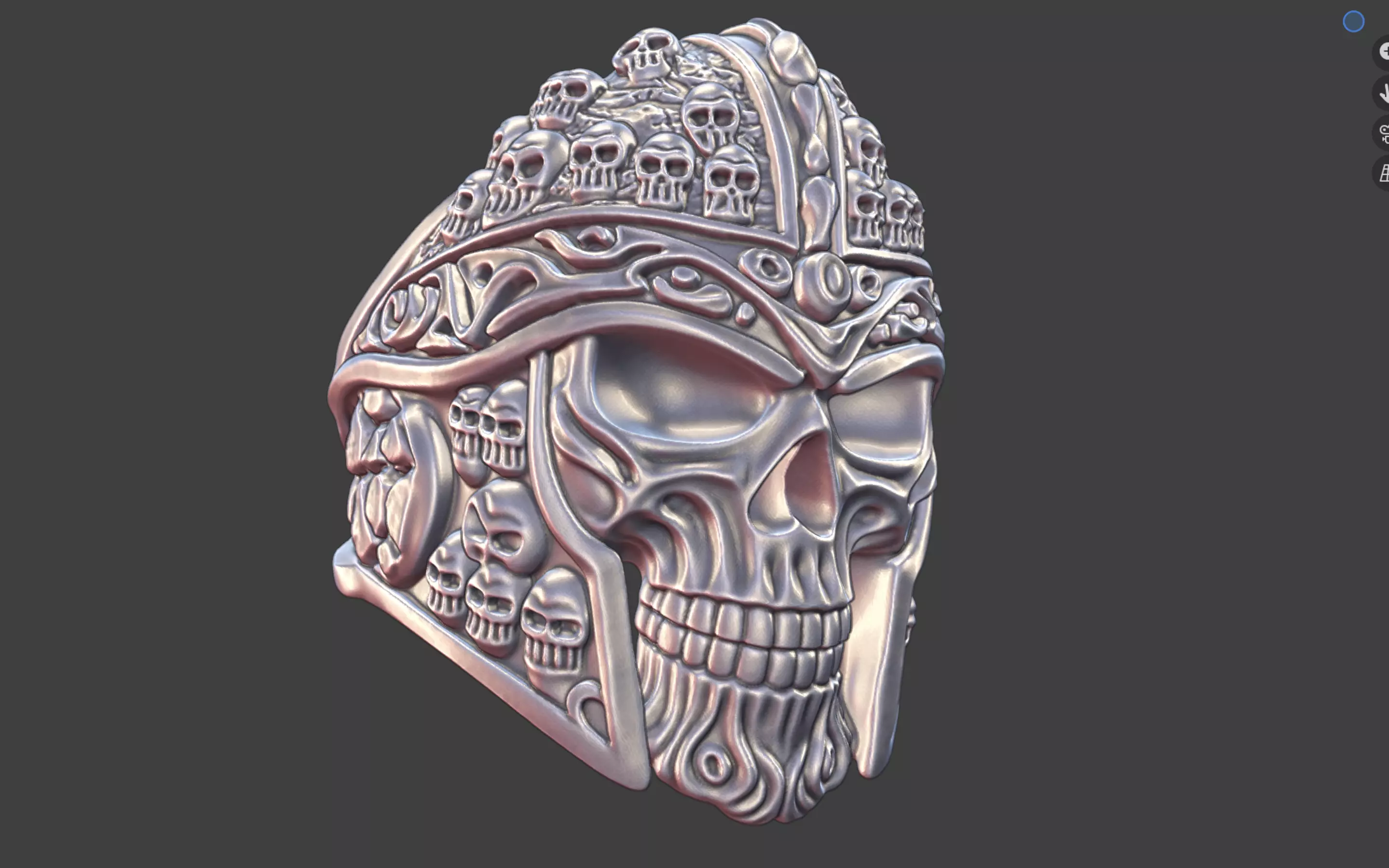 warrior skull helmet ring 3D print model