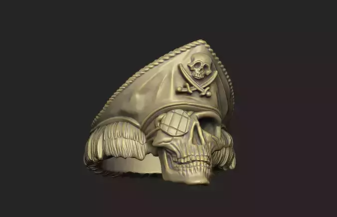Pirate ghost  Caribbean skull death captain cannibal design   3D print model
