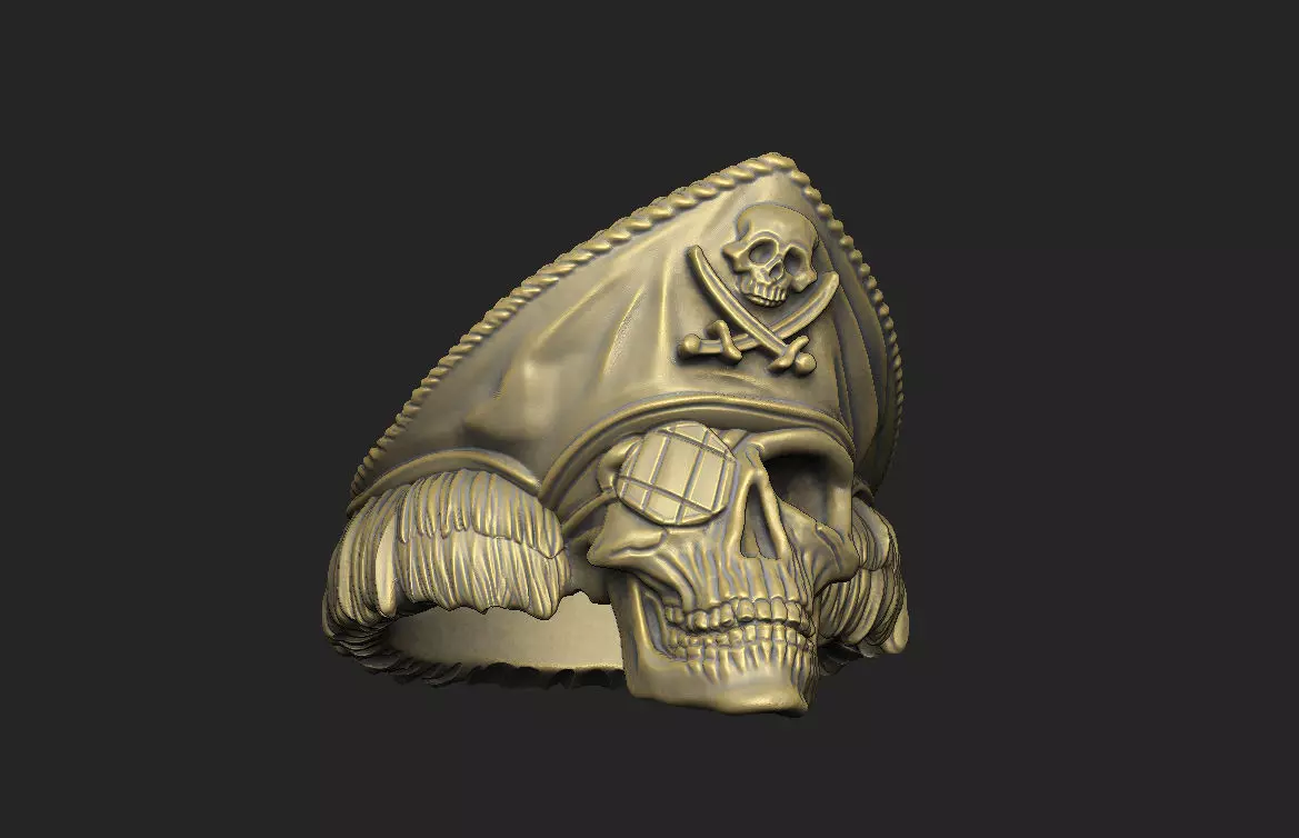 Pirate ghost Caribbean skull death captain cannibal design 3D print model