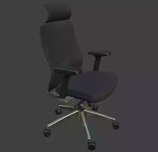 Ergonomic Black Office Chair 3D model