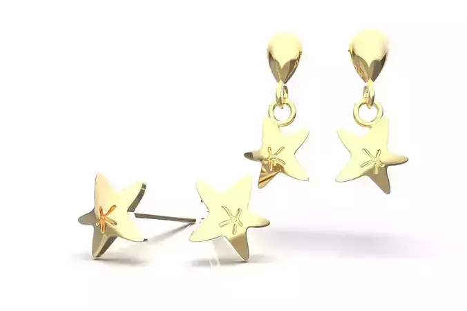 Oceanic Animal Stud and Dangling Earring Pack - Starfish 2