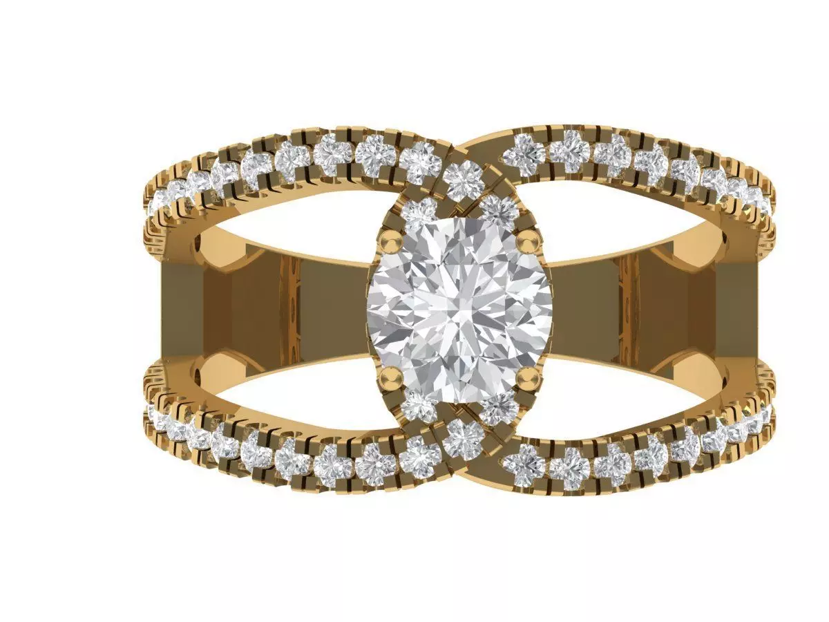 Solitaire ring  3D print model_1