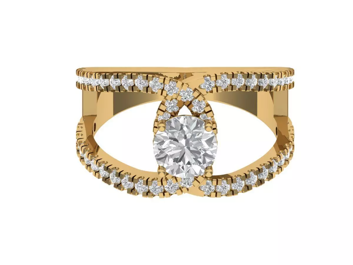 Solitaire ring  3D print model_0