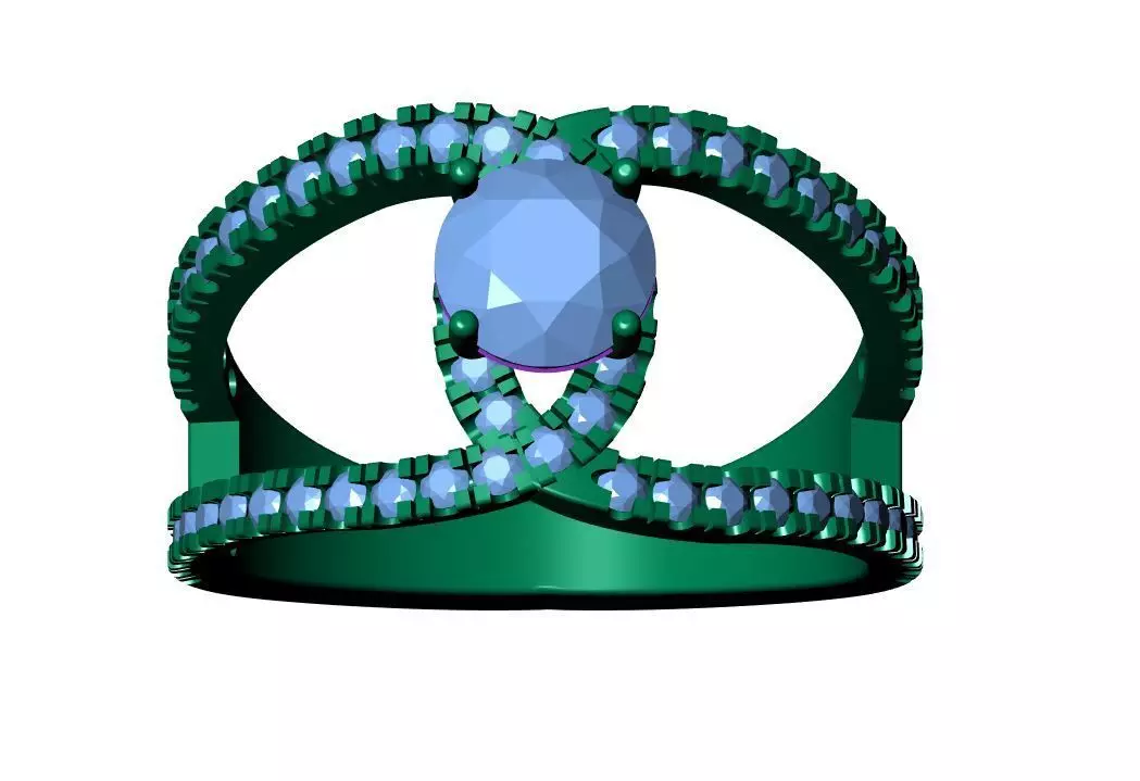 Solitaire ring  3D print model_11