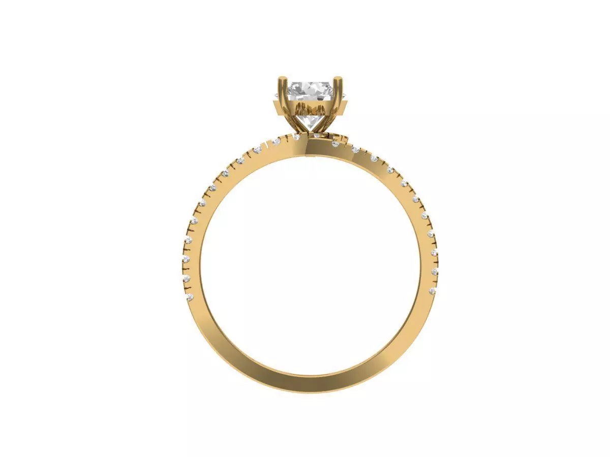 Solitaire ring  3D print model_4