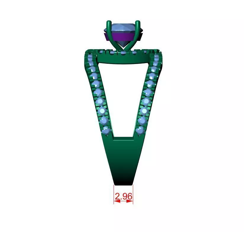 Solitaire ring  3D print model_13