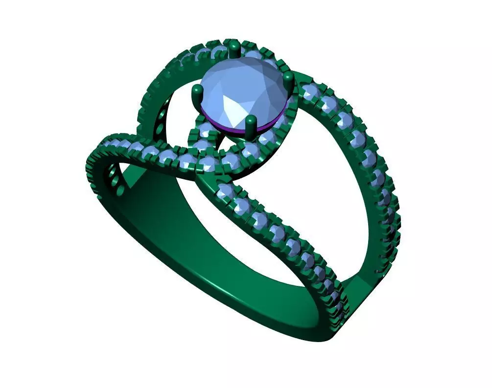 Solitaire ring  3D print model_6