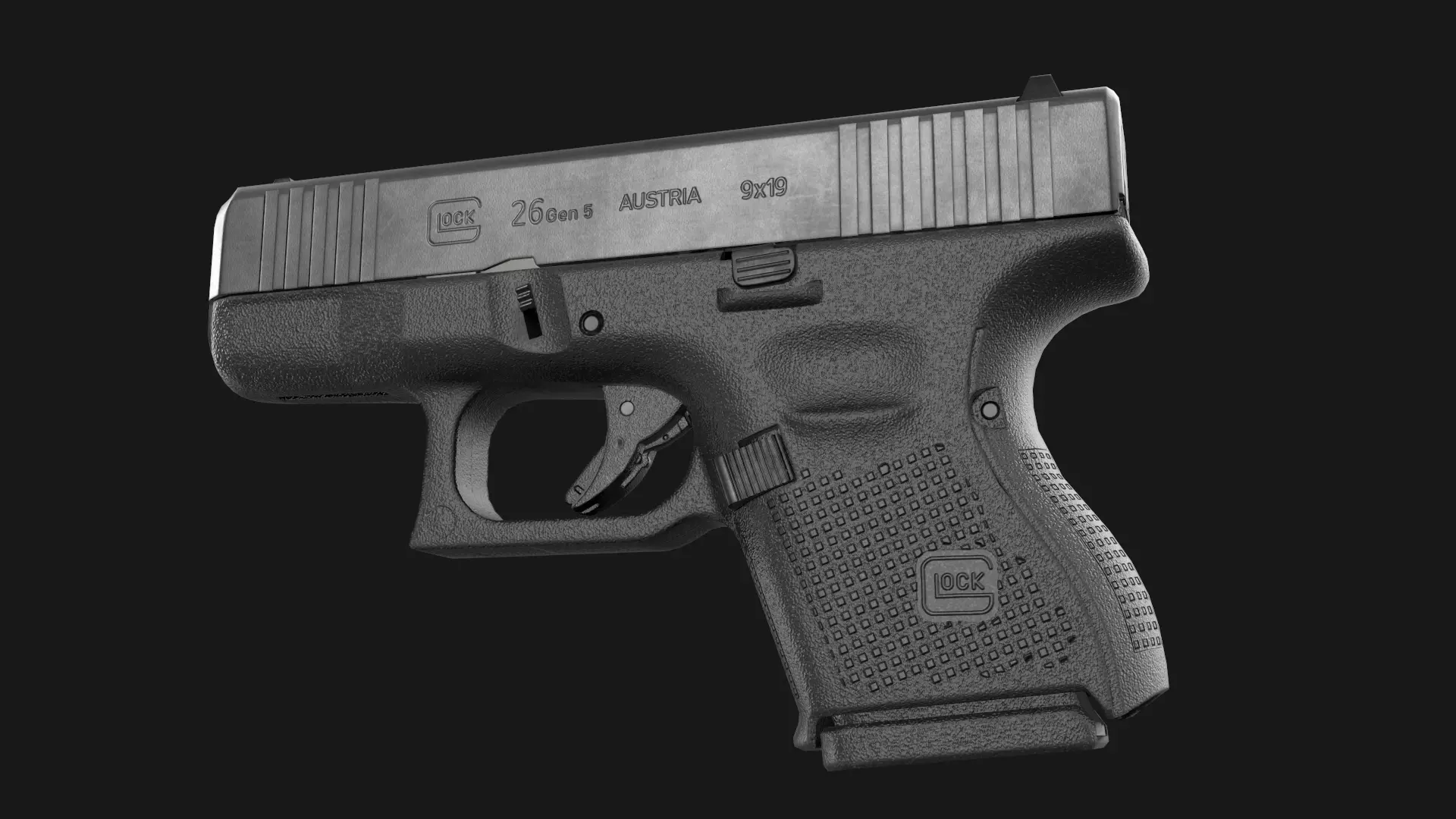 Glock 17 plus 26 - 27 Gen 5 Bundle Game Ready 3D Model Collection_18