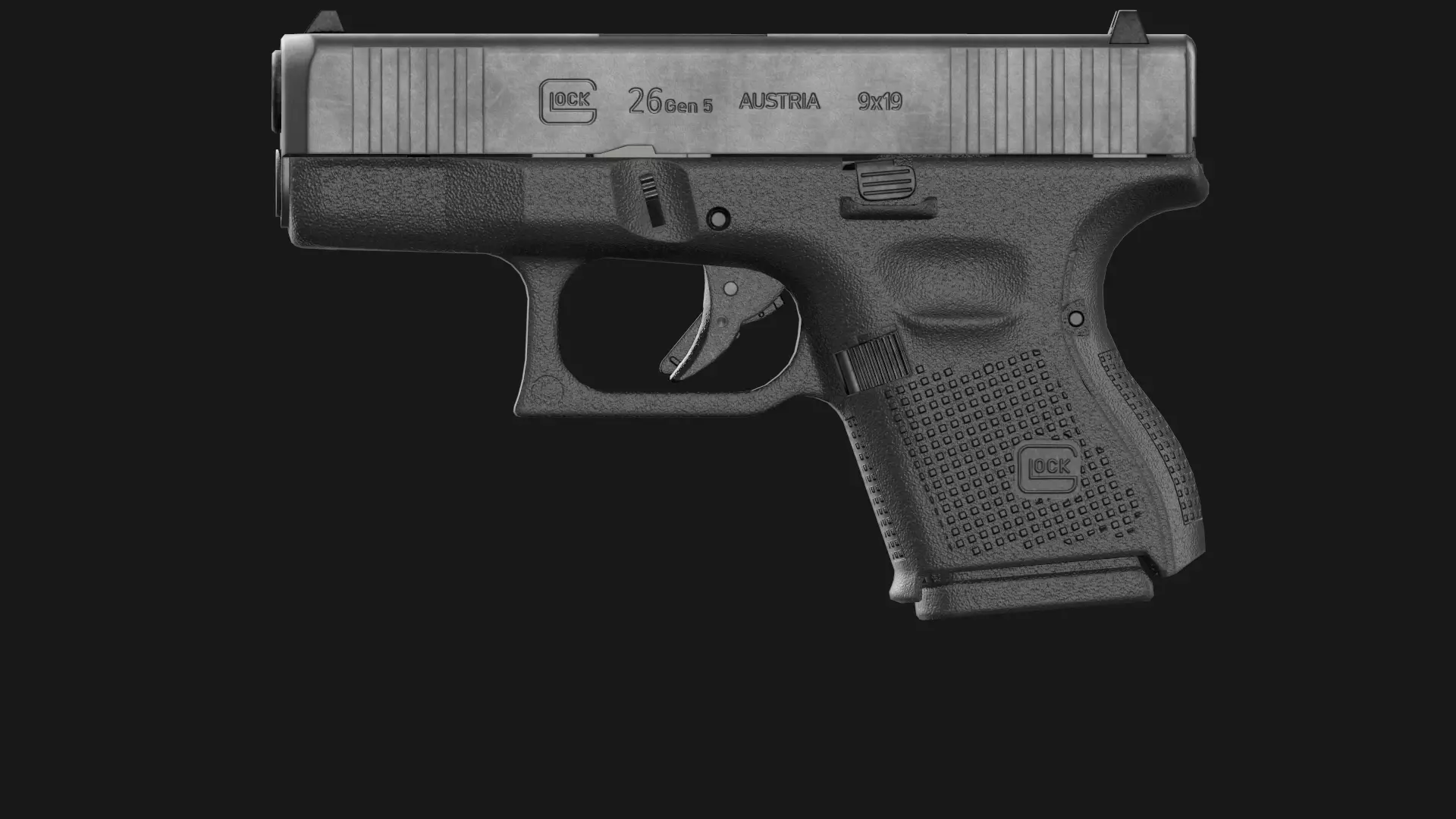 Glock 17 plus 26 - 27 Gen 5 Bundle Game Ready 3D Model Collection_7