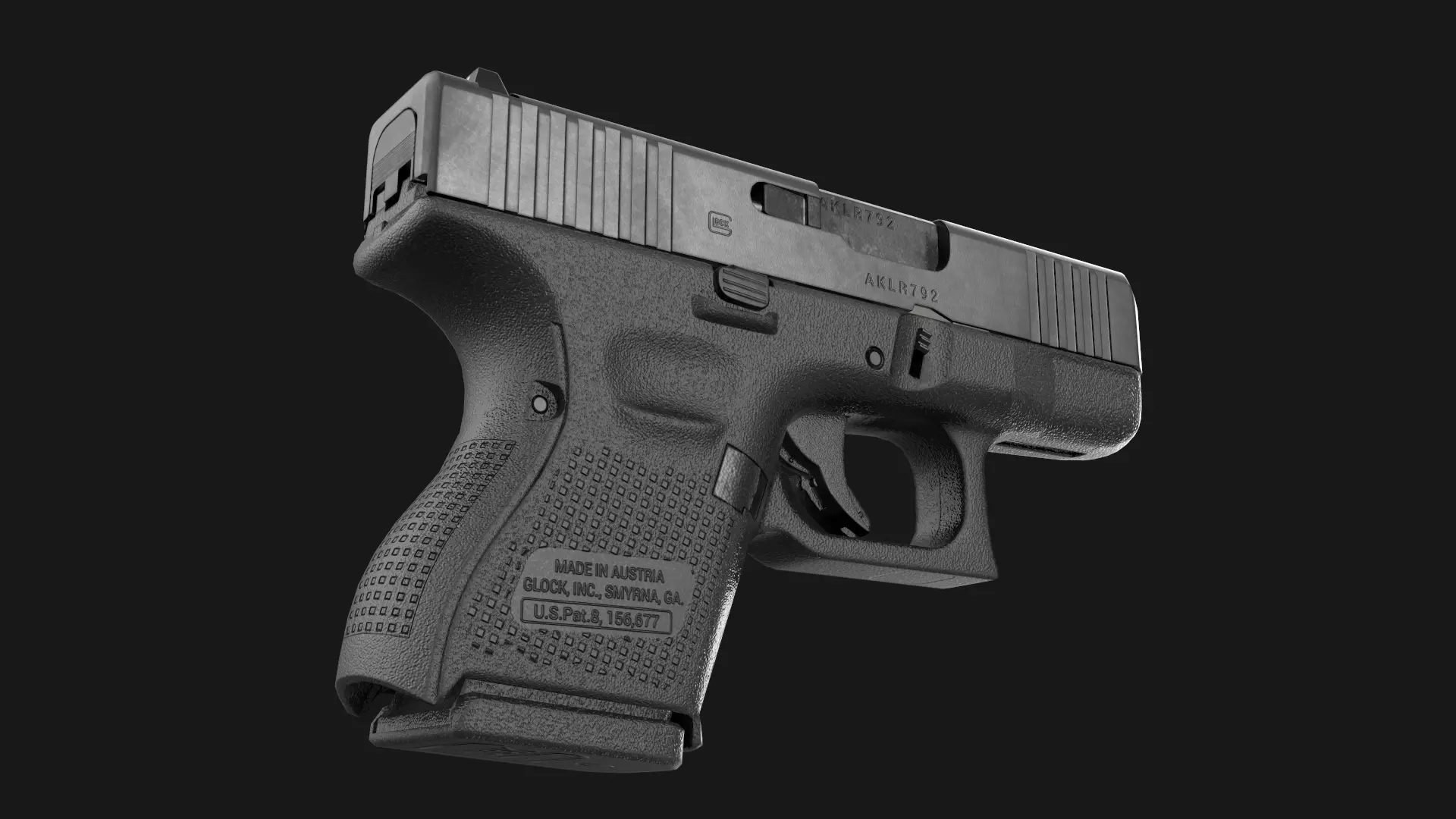 Glock 17 plus 26 - 27 Gen 5 Bundle Game Ready 3D Model Collection_19