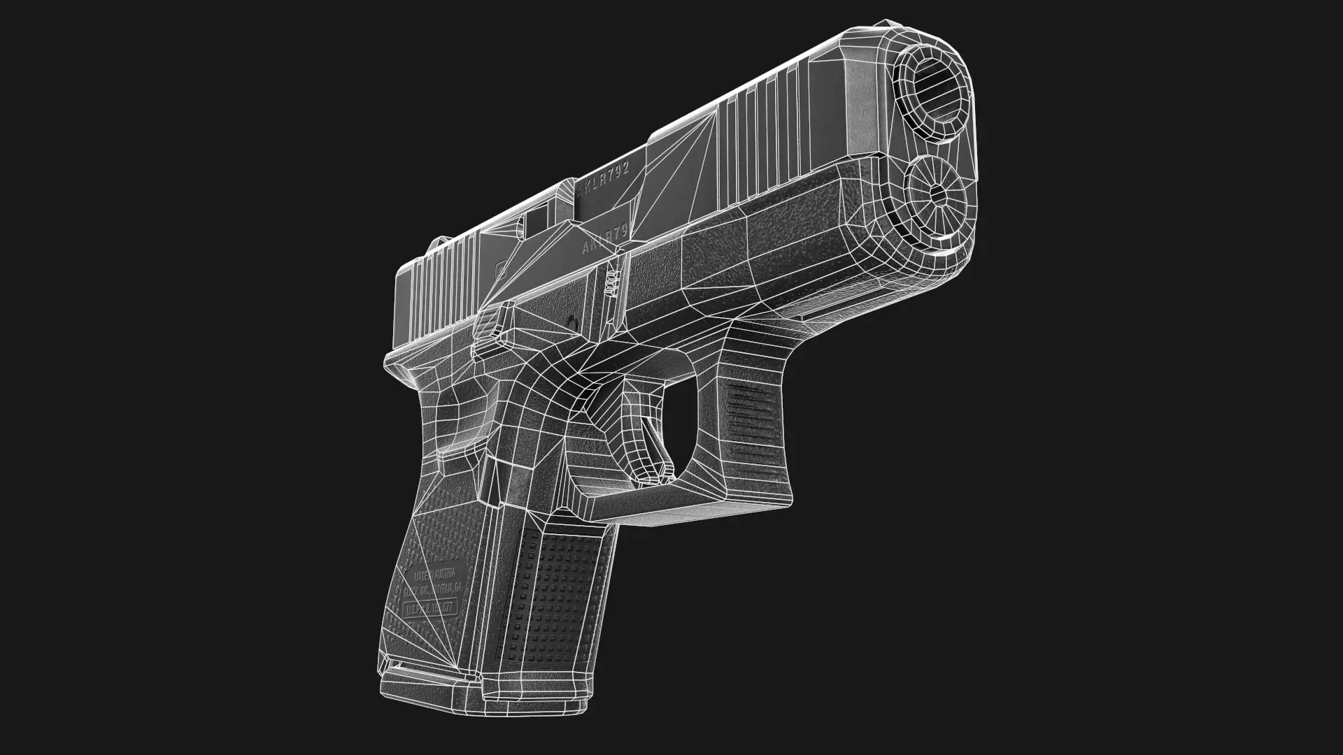 Glock 17 plus 26 - 27 Gen 5 Bundle Game Ready 3D Model Collection_34